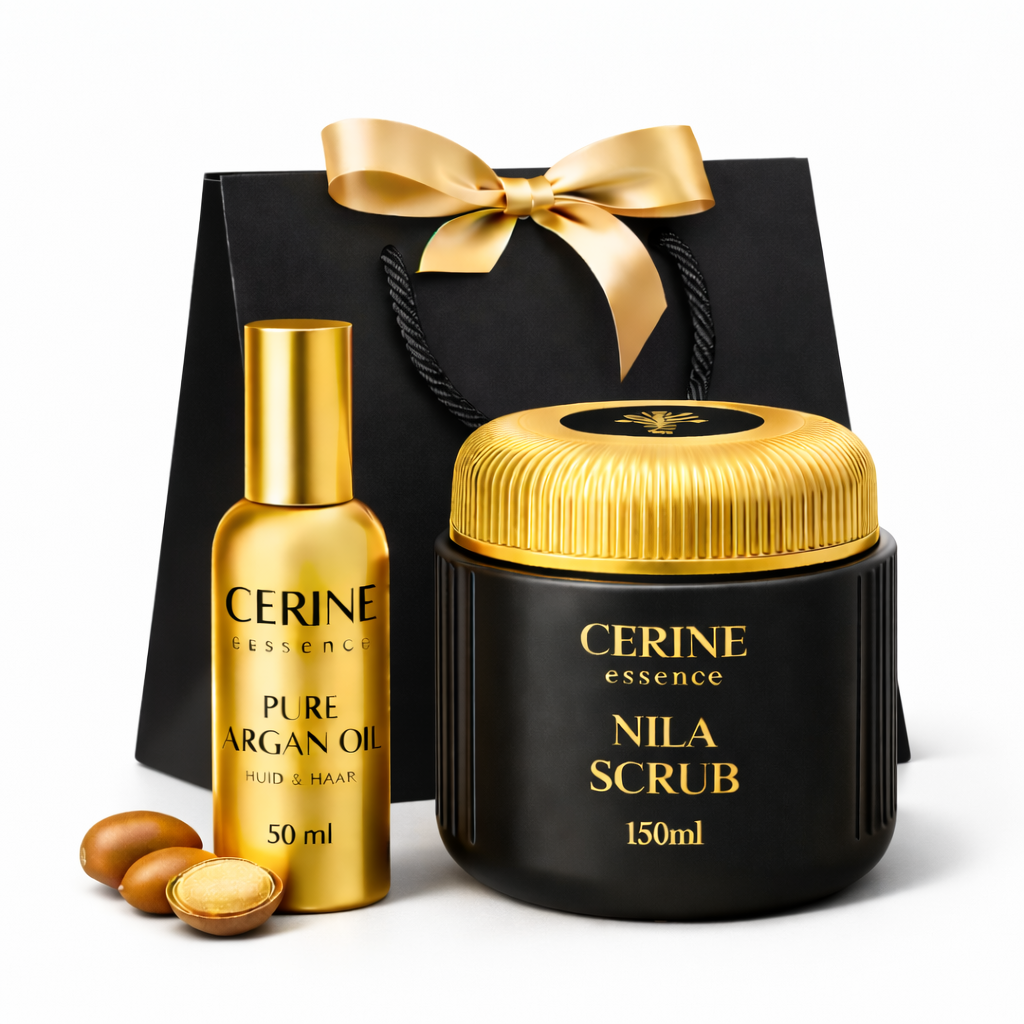 CERINE Essence Cadeauset – Arganolie 50 ml & Nila Scrub 150 ml