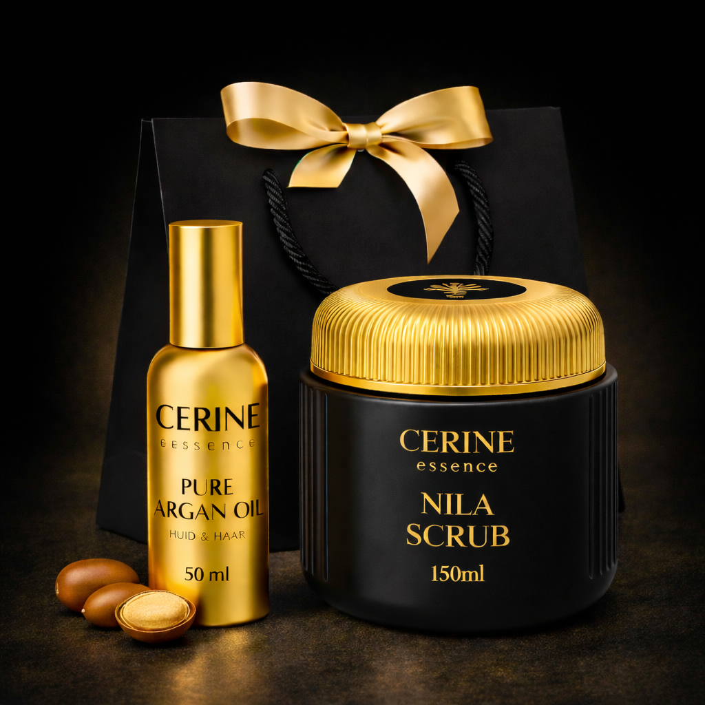 CERINE Essence Cadeauset – Arganolie 50 ml & Nila Scrub 150 ml