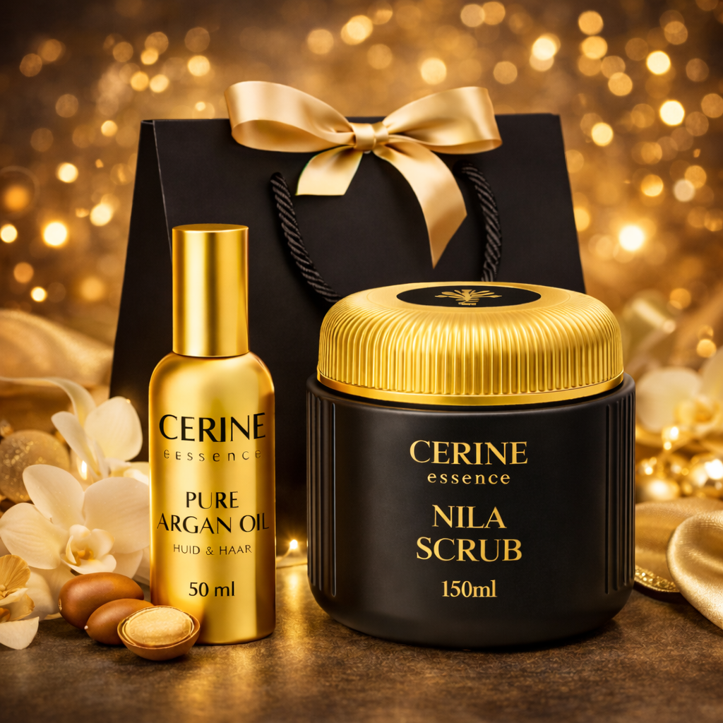 CERINE Essence Cadeauset – Arganolie 50 ml & Nila Scrub 150 ml